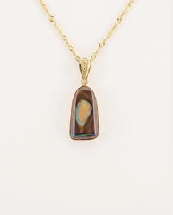 Golden Pillar Solid Australian Opal Necklace