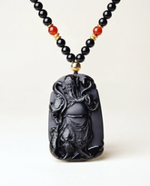 guan kong obsidian pendant necklace