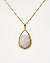 Solid Australian Opal Necklace 18K Gold (2)