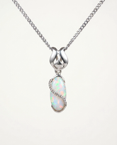 Solid Australian Opal Necklace Silver