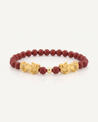 Fortune Charm Mini Pixiu Red Cinnabar Bracelet