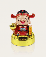 Five Wealth God Solar Powered Nodding Head Statue photo 4