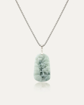 Jade Cloud Temple Necklace on ivory background