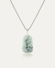 Jade Cloud Temple Necklace on ivory background