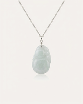 Jade Pixiu Hulu Necklace on ivory background