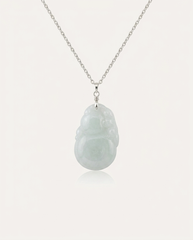 Jade Pixiu Hulu Necklace on ivory background