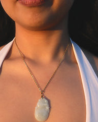 Jade Pixiu Hulu Necklace worn