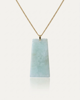 Jade Tablet Necklace on ivory background