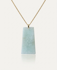 Jade Tablet Necklace on ivory background