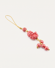 Laughing Buddha Cinnabar Hanging Charm, studio photo