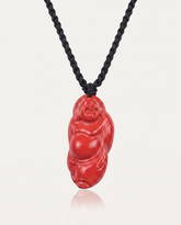 laughing buddha cinnabar pendant necklace