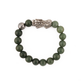 Abundance Charm | Silver Pixiu Jade Bracelet 8.5-9.5mm