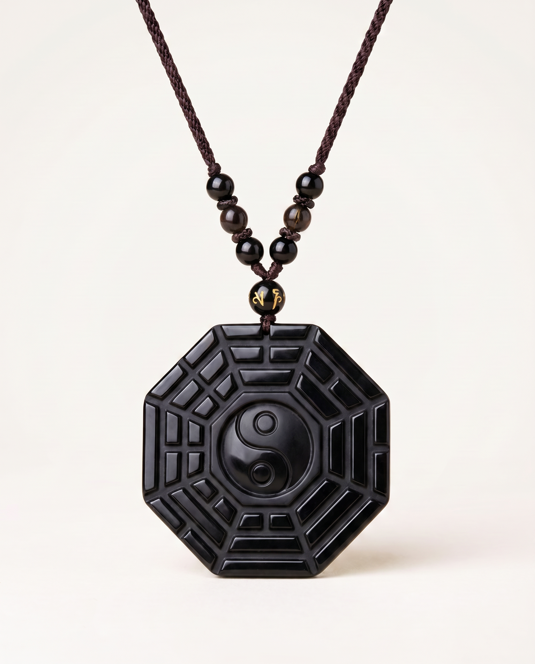 obsidian bagua necklace