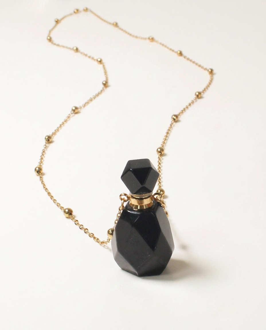Obsidian Potion Bottle Necklace