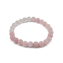 Rose & Clear Quartz Crystal Bracelet