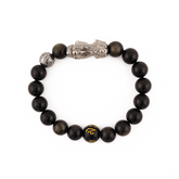 Wealth Charm | Silver Pixiu Obsidian Bracelet