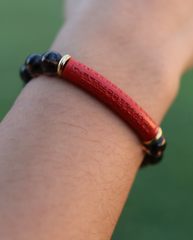Smoky Quartz & Cinnabar Mantra Bracelet photo 3