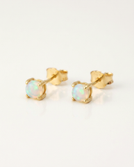 Solid Australian Opal Stud Earrings