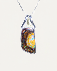 Sun Drift Solid Australian Opal Necklace