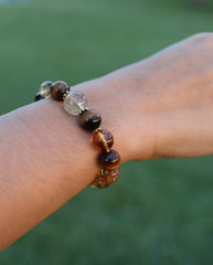 Tiger Eye & Citrine Bracelet worn on wrist