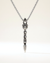 Guardian face phurba titanium steel necklace