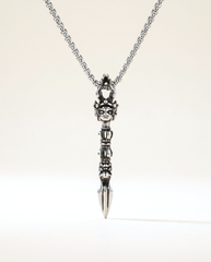 Guardian face phurba titanium steel necklace