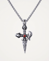 Crossed vajra dagger titanium steel necklace