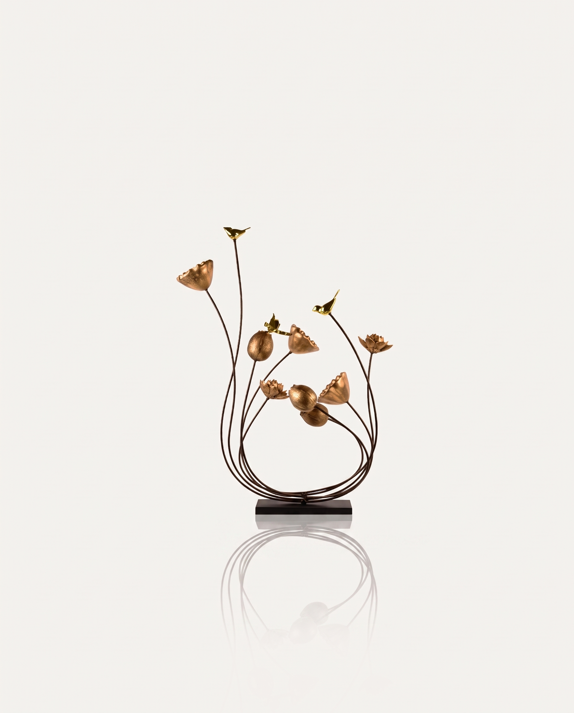 Twin lotus seedpod sculpture