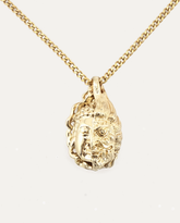 Two face Buddha titanium steel necklace, Gold