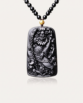 zhong kui obsidian pendant necklace