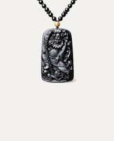Zhong Kui Obsidian Pendant Necklace