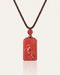 Horse zodiac cinnabar pendant necklace hero photo