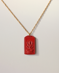 Ox zodiac cinnabar pendant necklace