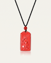 Pig zodiac cinnabar pendant necklace hero photo