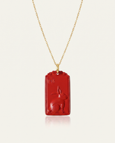 Rabbit zodiac cinnabar pendant necklace hero photo