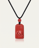 Rat zodiac cinnabar pendant necklace hero photo