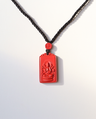 Rat zodiac cinnabar pendant necklace