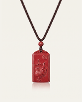 Rooster zodiac cinnabar pendant necklace hero photo
