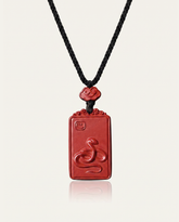 Snake zodiac cinnabar pendant necklace hero photo