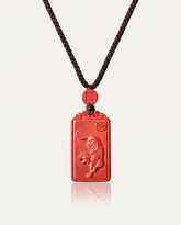 Tiger zodiac cinnabar pendant necklace hero photo