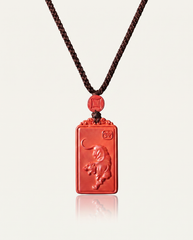 Tiger zodiac cinnabar pendant necklace hero photo