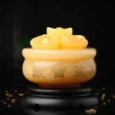 Natural Beige Jade Wealth Bowl
