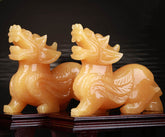 Beige Jade Pixiu - Pair