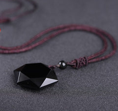 Obsidian Geometry Pendant Necklace