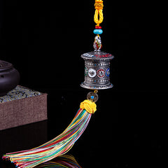 Rainbow Tibetan Prayer Wheel Charm
