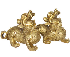 Brass Pixiu Covered in Coins - Pair