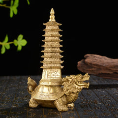 Dragon Turtle with Pagoda Statue