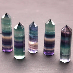 Rainbow Fluorite Prism Point Crystal