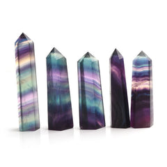 Rainbow Fluorite Prism Point Crystal