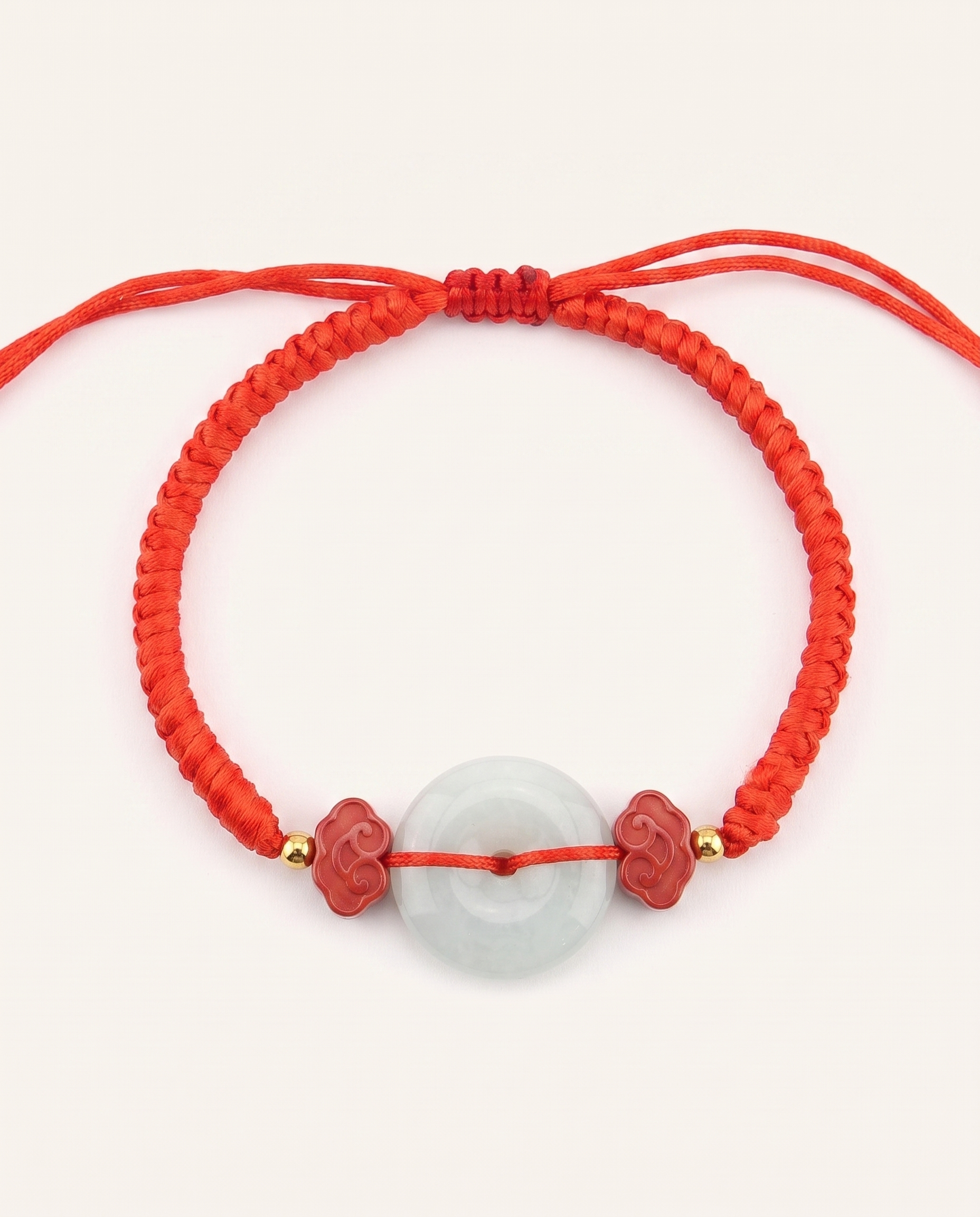 Pixiu Dragon with Cinnabar Auspicious Clouds Red String Bracelet